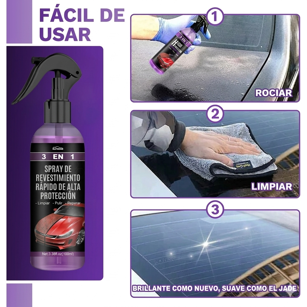 Protector Auto 3 En 1 Cera Spray 150 ml